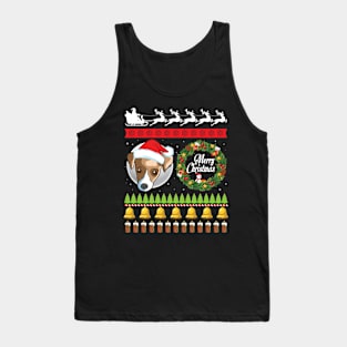 Whippet Dog Face Noel Costume Merry Christmas Ugly Sweater Tank Top